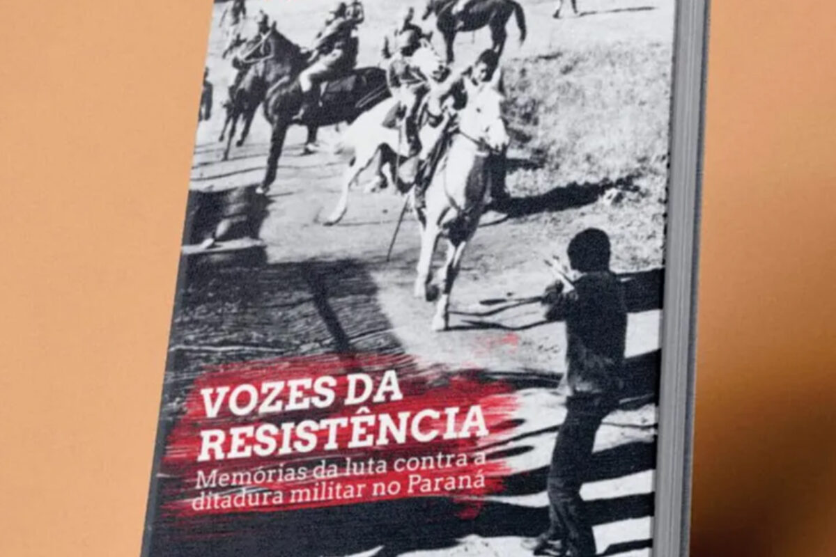 Vozes da Resistência - Detalhe da capa do livro "Vozes da Resistência, Memórias da luta contra a ditadura militar no Paraná”. (Imagem: Divulgação.)