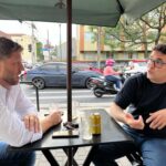 Requião Filho com o colunista: conversa longa sobra Ratinho Jr.. Foto: Arquivo pessoal